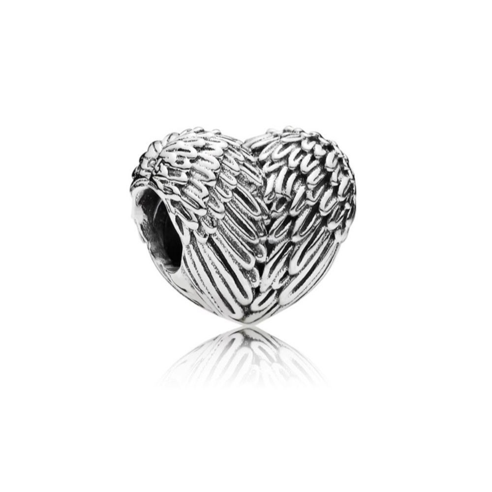Brand New Heart Angel Charm with Wing Detail